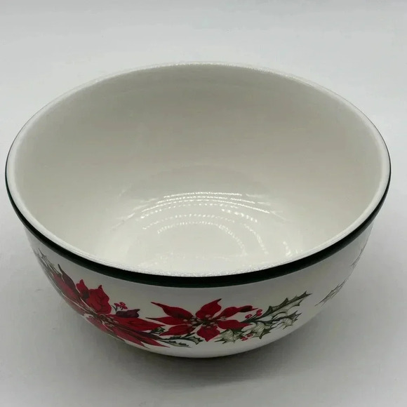 Totally Today Poinsettia Design Nesting Mixing Bowl Set 3 Heavy Duty Xmas Baking - Picture 6 of 12